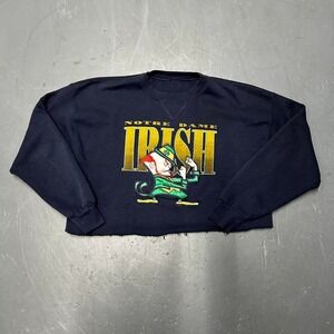 Vintage 90s Notre dame fighting Irish cropped and boxy College crewneck